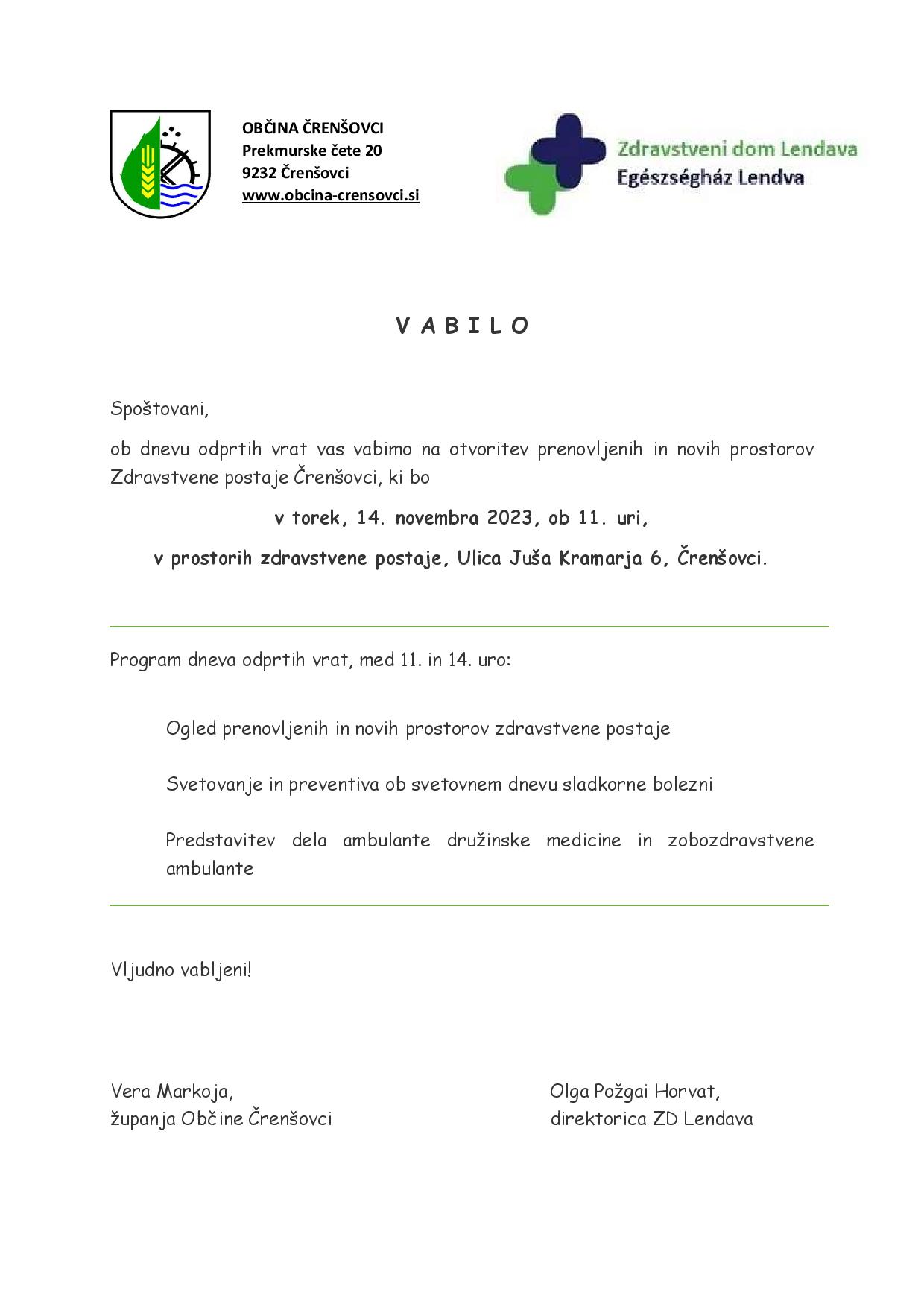 vabilo ZD